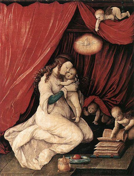 Hans Baldung Grien Virgin and Child in a Room Germany oil painting art